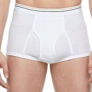 Stafford Full Cut Briefs Mens Size 36 White 100% Cotton Comfort & Quality 3 PACK